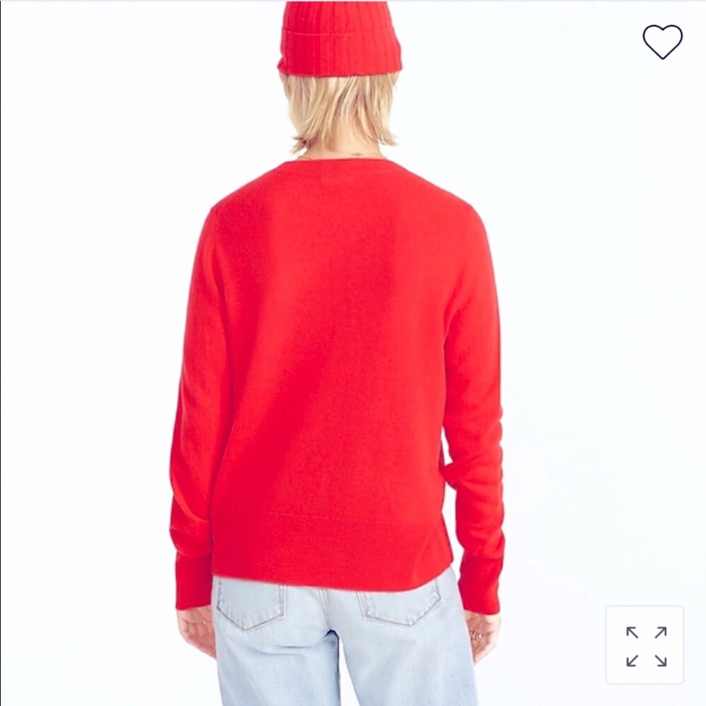 J Crew Cashmere Classic Fit Crewneck Sweater (Vibrant Red) - Picture 2 of 5